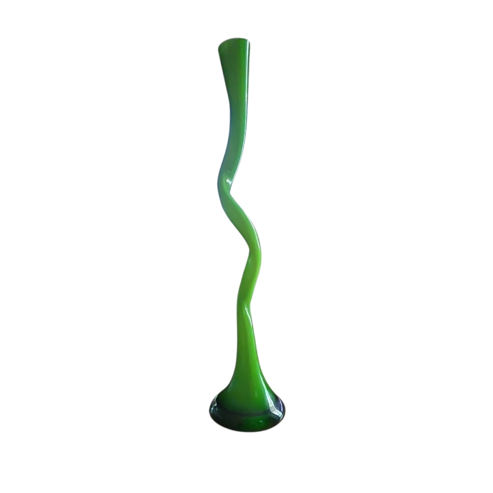 Vintage Norman Coppenhagen Green Swing Glass Vase